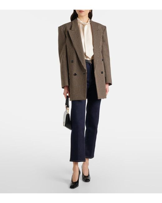 FRAME Blue Le Sleek High-Rise Straight Jeans
