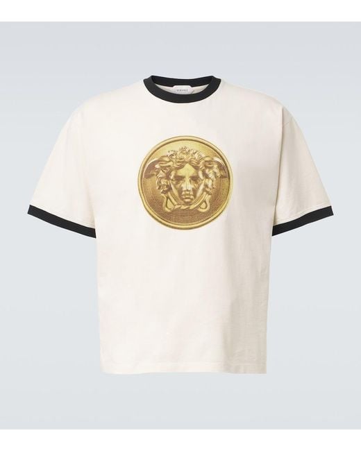 Versace White Medusa Cotton Jersey T-Shirt for men