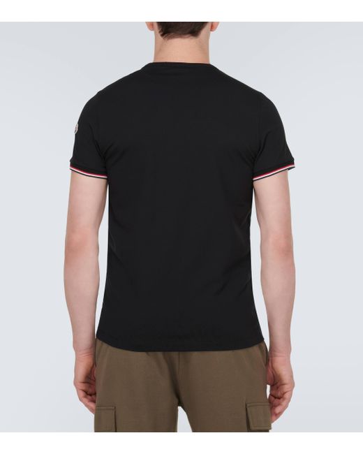 T-shirt en coton melange Moncler pour homme en coloris Black