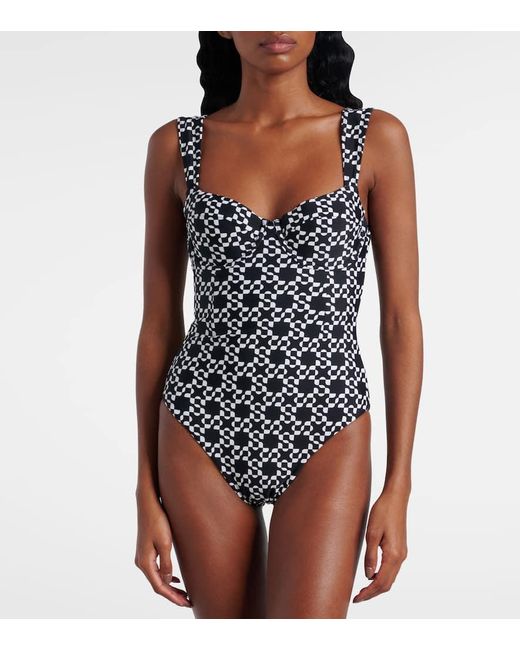 Banador Con Bustier Lexi Estampado Jonathan Simkhai de color Black