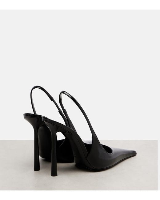 Saint Laurent Black Vendome 110 Leather Slingback Pumps