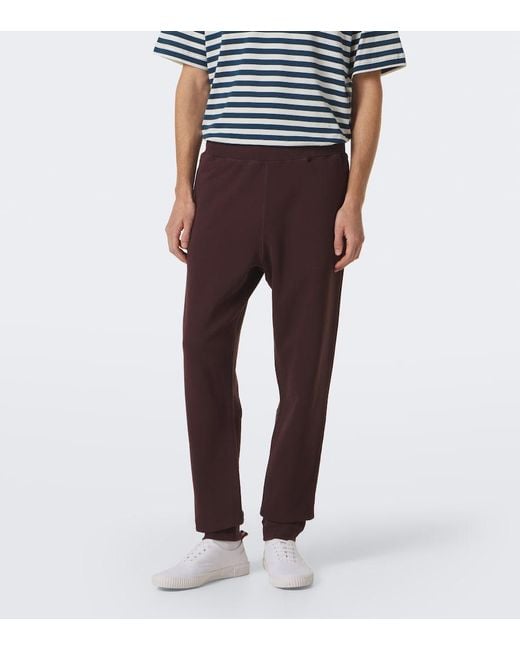 Sunspel Purple Loopback Cotton Sweatpants for men