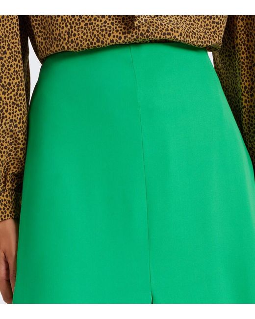 Valentino Green Silk Georgette Midi Skirt