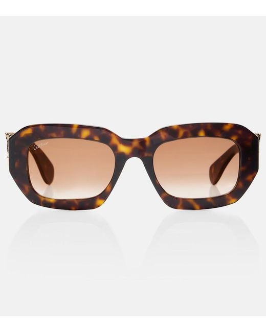 Cartier Brown Panthere De Cartier Square Sunglasses