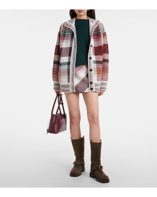 Missoni Pink Zigzag Wool And Cotton-Blend Miniskirt