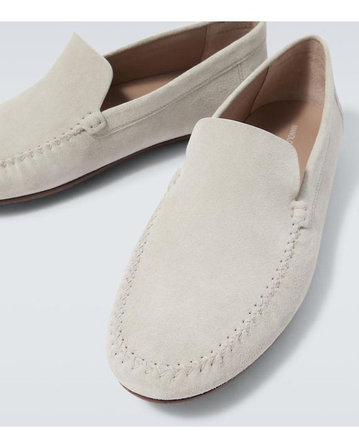 Manolo Blahnik Loafers Alder Aus Veloursleder in White für Herren