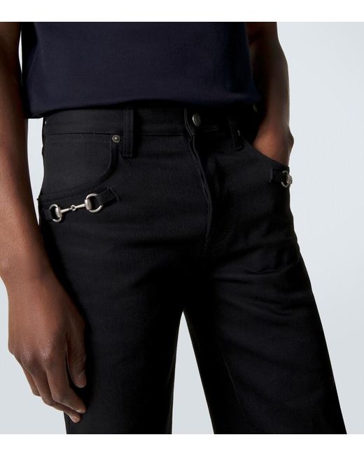 Gucci Flared Jeans Horsebit in Black für Herren
