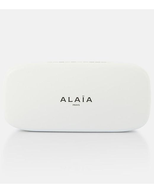 Alaïa Black Logo Rectangular Sunglasses