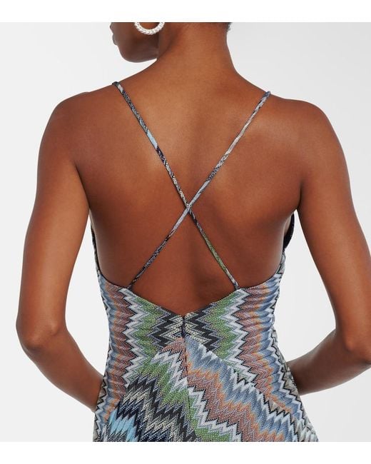 Missoni Blue Zigzag Maxi Dress