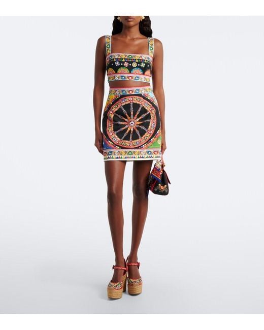 Dolce & Gabbana Multicolor Carretto Cotton Crop Top