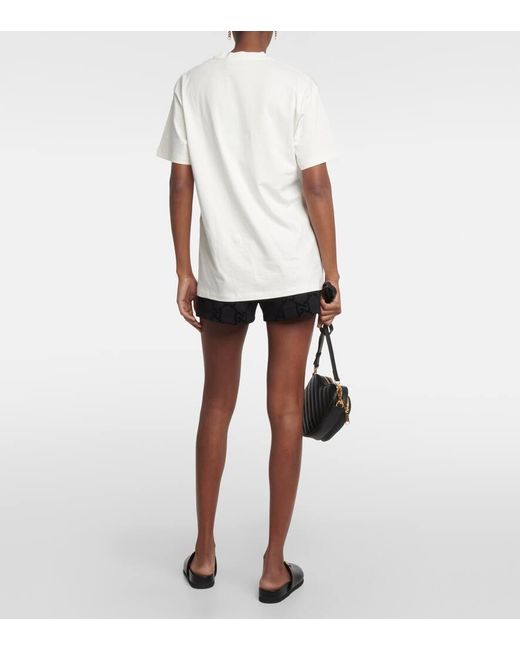Gucci White Kurzärmliges T-Shirt Aus Baumwolljersey