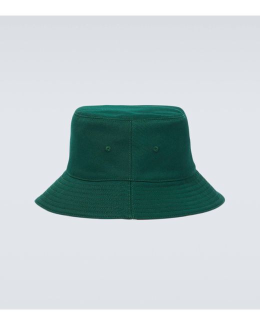 Burberry Green Check Reversible Twill Bucket Hat for men