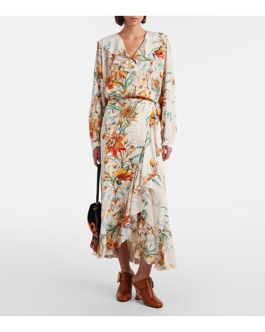 Etro White Floral Wrap Skirt