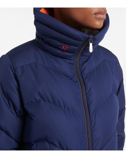 Perfect Moment Blue Duvet Houndstooth Down Ski Jacket