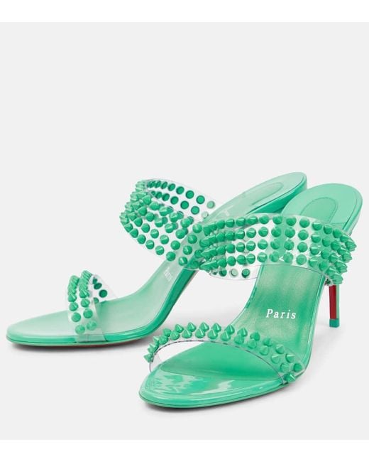 Christian Louboutin Green Sandalen Spike Only 85 Mit Lackleder