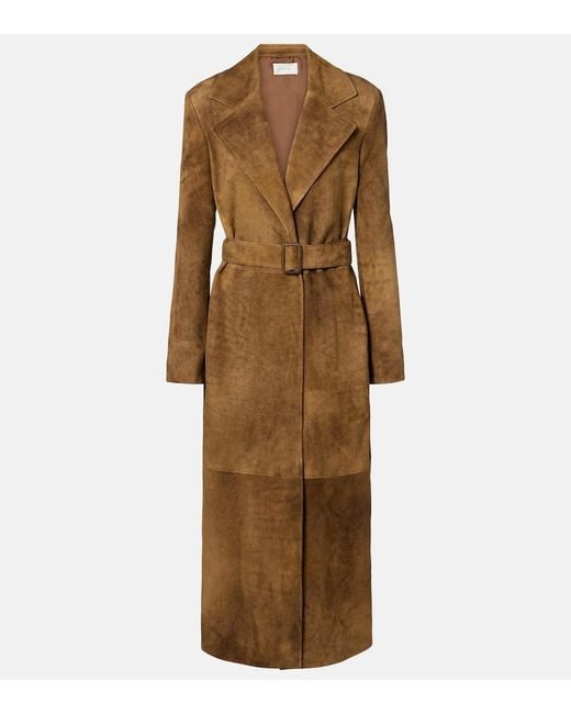The Row Natural Raisa Suede Coat