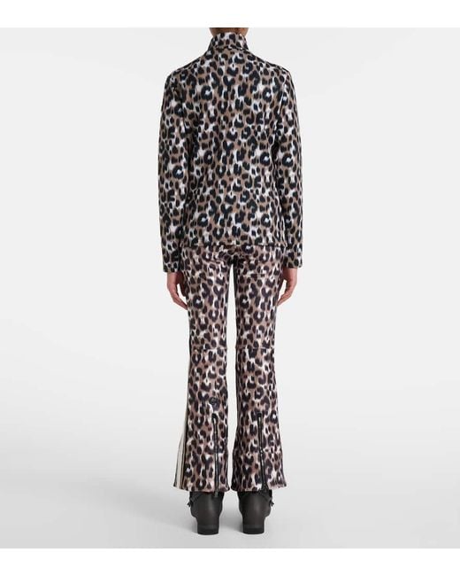 Fusalp Black Orion Leopard-Print Ski Top