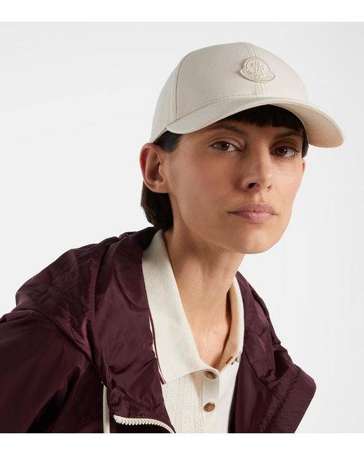 Moncler Natural Logo Cotton Baseball Cap