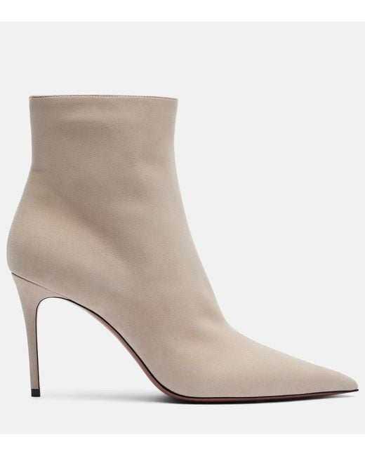 Paris Texas Natural Vera 85 Suede Ankle Boots