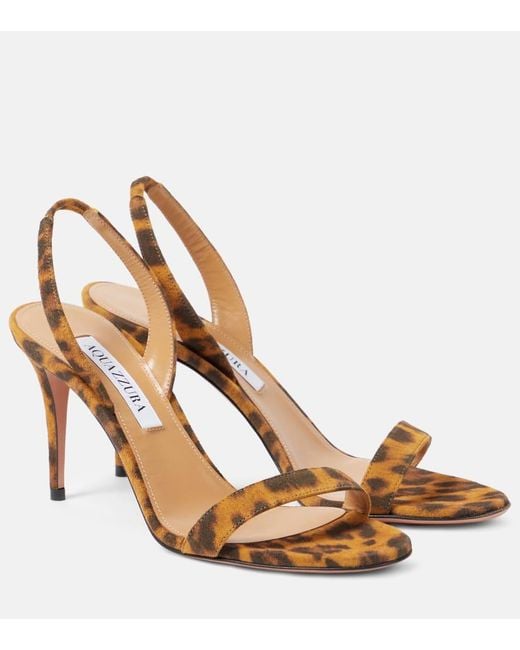 Aquazzura Metallic Bedruckte Sandalen So Nude 85 Aus Veloursleder