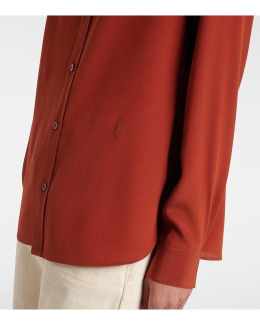 Saint Laurent Red Silk Shirt