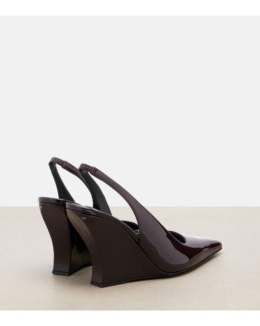 Alaïa Black Patent Leather Wedge Slingback Pumps