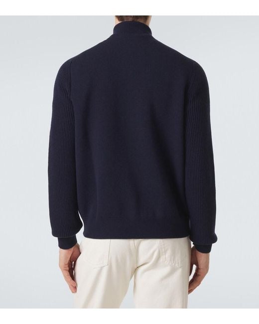 Lardini Blue Knitted Wool-Blend Jacket for men