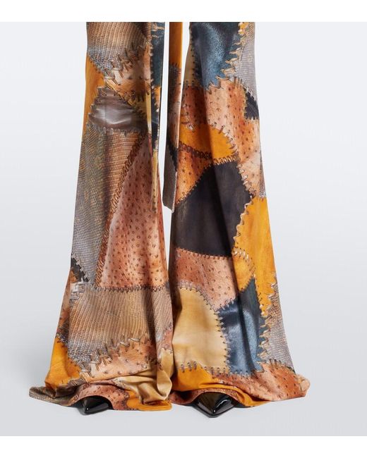 Roberto Cavalli Brown Trompe L'Oil Flared Jumpsuit