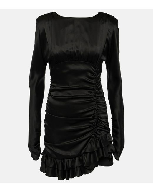 Alessandra Rich Black Silk Minidress
