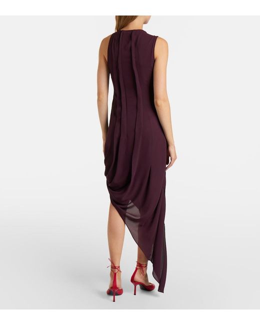 Victoria Beckham Purple Georgette Midi Dress