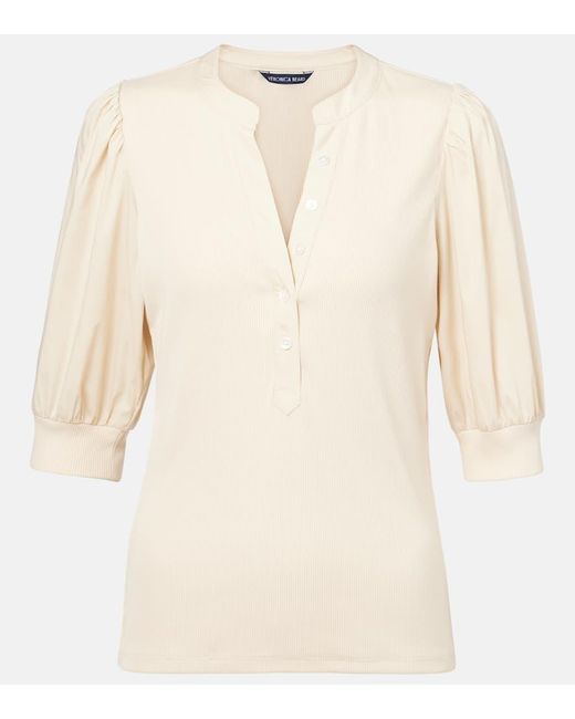 Top Coralee En Mezcla De Algodon Veronica Beard de color Natural