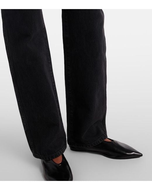 Khaite Black Danielle High-Rise Straight Jeans
