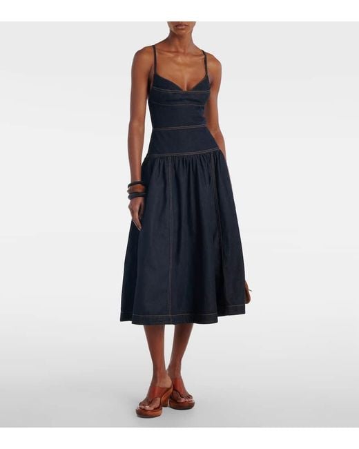 Zimmermann Blue Denim Midi Dress
