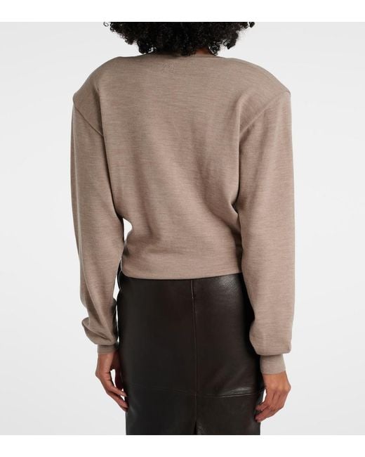 Magda Butrym Natural Knot-Detail Wool Sweater