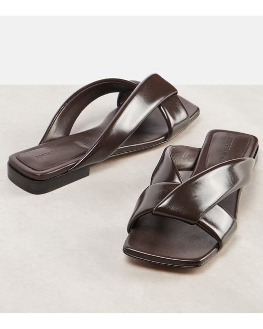 Bottega Veneta Brown Sandalen Riva Aus Leder