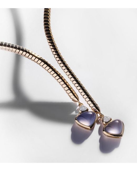 Marina B Natural Trisolina 18Kt Necklace With Chalcedony And Diamonds