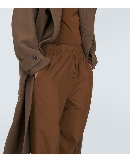 Lemaire Brown Silk Straight Pants for men