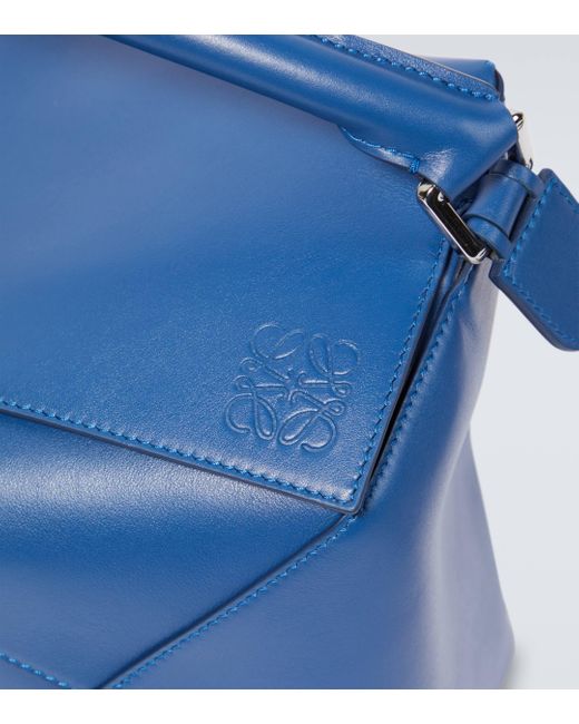 Loewe Blue Puzzle Leather Shoulder Bag for men