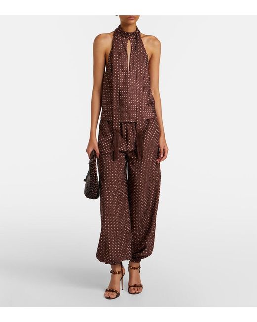 Posse Purple Evie Polka-Dot Balloon Pants