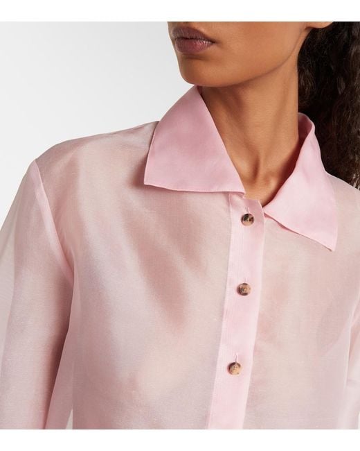 Khaite Pink Jasen Silk Organza Shirt