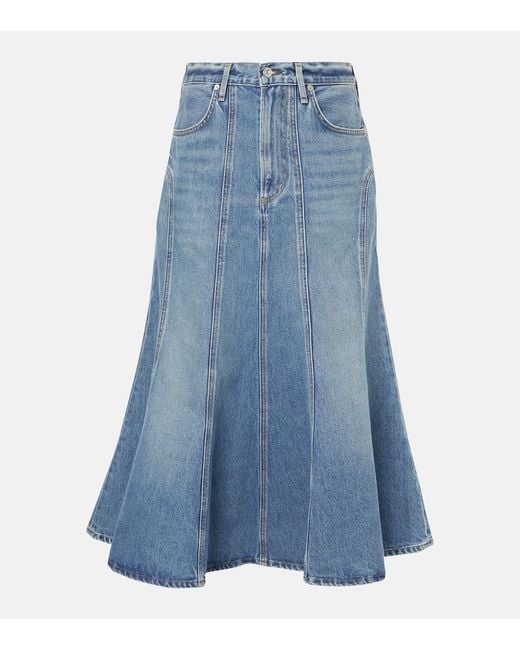 Citizens of Humanity Blue Gaucho Vintage Denim Maxi Skirt