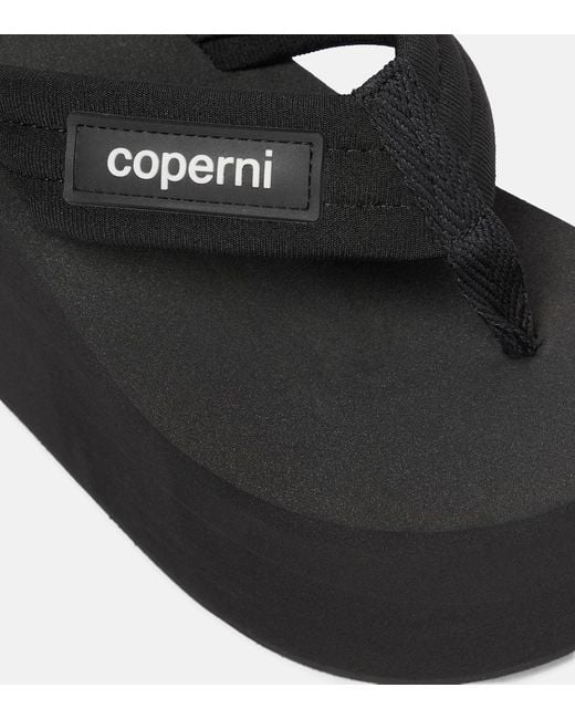 Coperni Black Platform Thong Sandals