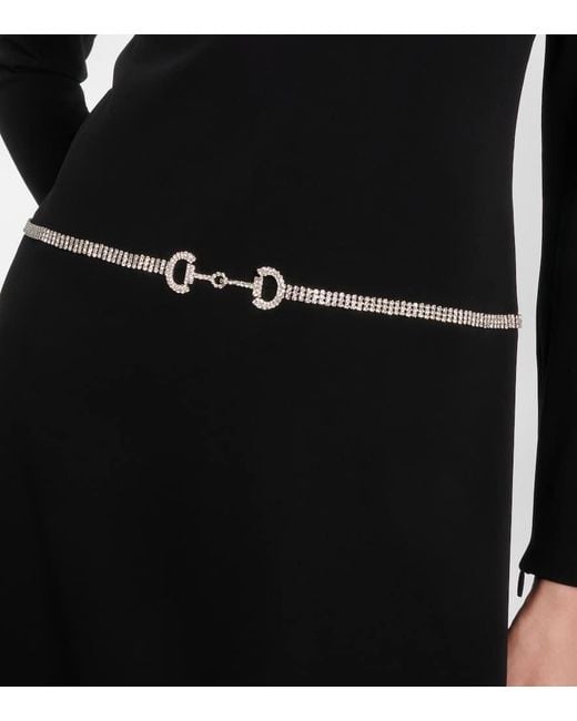 Gucci Black Horsebit Embellished Jersey Maxi Dress