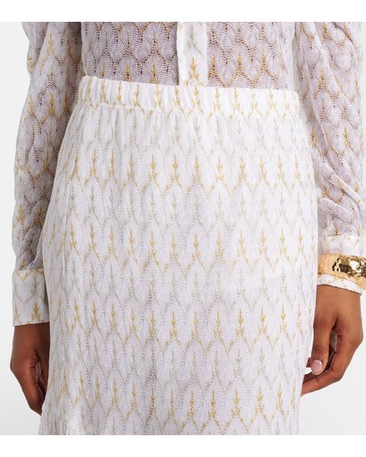 Missoni White Lame Maxi Skirt