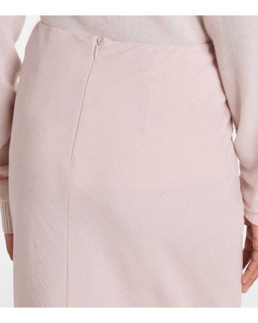 Dorothee Schumacher Pink Soft Vibes Feather-Trimmed Midi Skirt