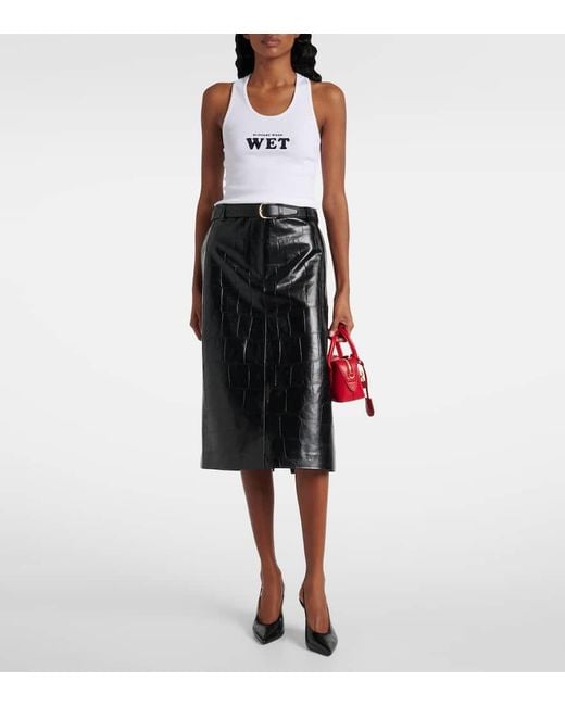 Stella McCartney White Printed Cotton-Blend Tank Top