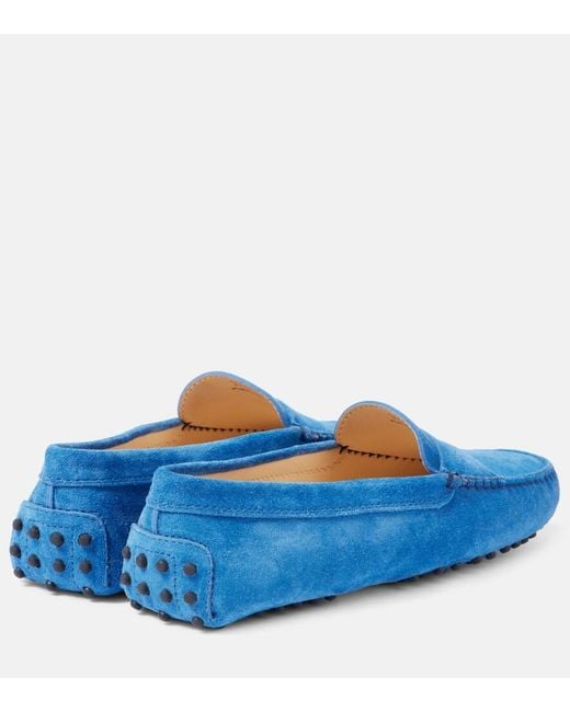 Tod's Blue Gommino Suede Driving Shoes