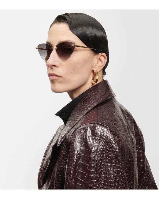 Cartier Metallic Cat-Eye Sunglasses