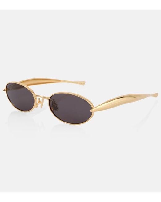 Bottega Veneta Brown Sardine Oval Sunglasses