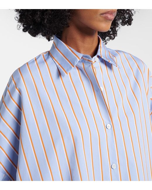 Dries Van Noten Blue Striped Cotton Shirt